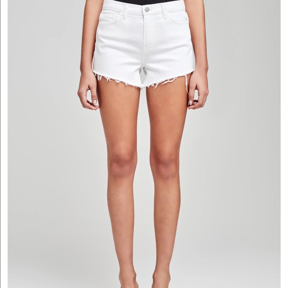 L’agence High Waisted Ryland White Shorts